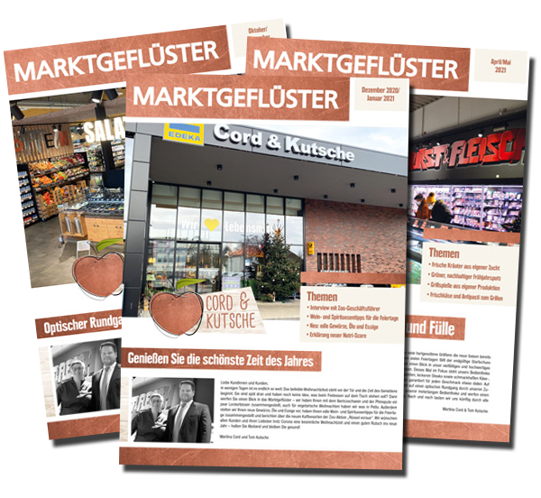 Ein Stapel Marktgeflüster Prospekte